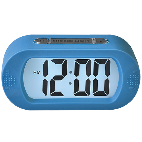 RCD12BLA - Portable Alarm Clock With Durable Silicone Cover - Blue