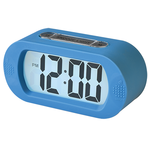 RCD12BLA - Portable Alarm Clock With Durable Silicone Cover - Blue