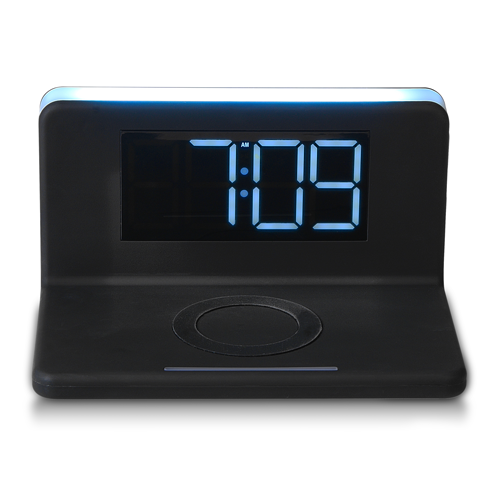 RCQ510BKA - Wireless Charging Alarm Clock with White Nightlight