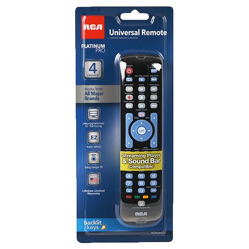 RCRN04GBE - 4-Device Universal Remote-Streaming Player & Sound Bar Compatible