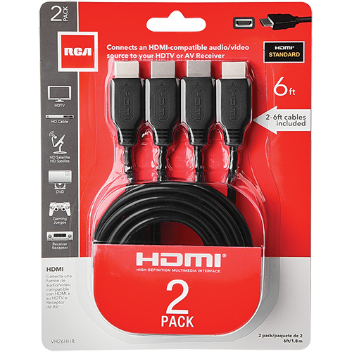 VH26HHR - HDMI Cable - 6 Foot (2 Pack)