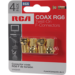VH594R - Twist F Connectors RG6 - 4 Pack
