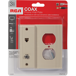 VH63R - Wall Plate with 3 RCA Jacks - White