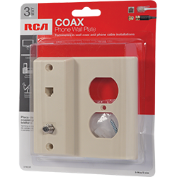 VH63R - Wall Plate with 3 RCA Jacks - White