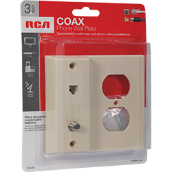 VH63R - Wall Plate with 3 RCA Jacks - White